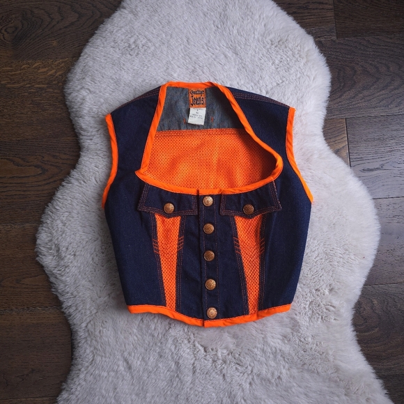 Vintage Jean Paul Gaultier Y2K 90s Archival Denim Corset Top - Picture 2 of 9